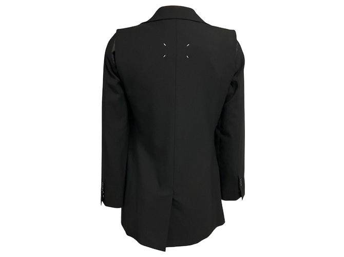 Maison Martin Margiela Giacca Blazer in Lana a Due Pezzi Sovrapposti Nera Nero - vista 3
