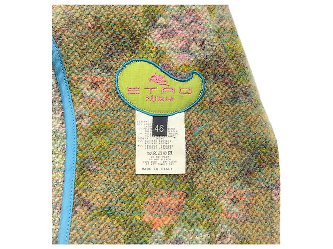 Etro Olive Floral Wool Tweed Jacke Grün - Ansicht 4