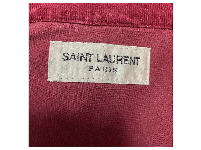 Camisa Western de pana de algodón borgoña Saint Laurent Burdeos - vista 4