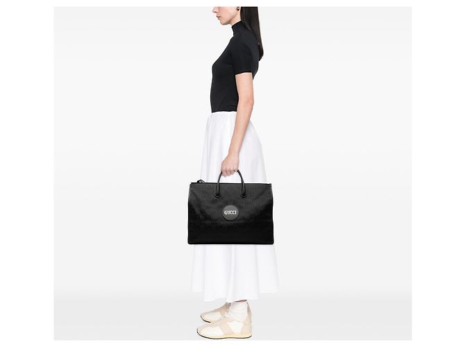 Borsa tote convertibile Gucci GG Econyl Off The Grid nera Nero - vista 6