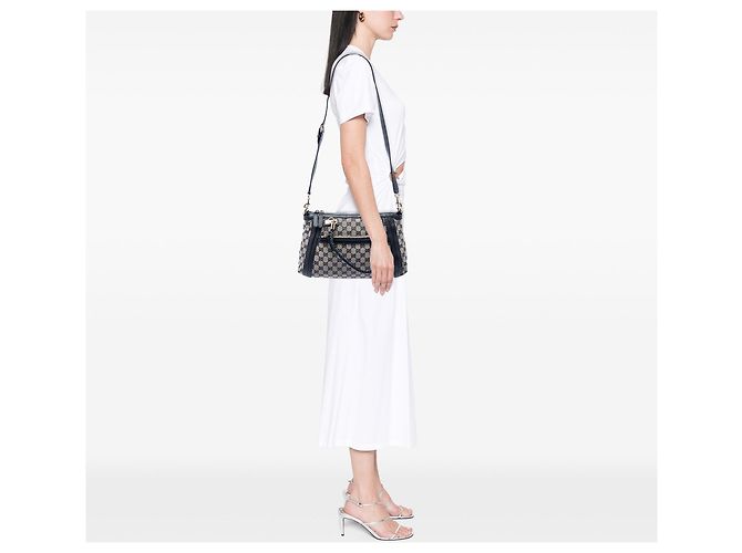 Borsa Satchel Gucci GG Canvas Bella Blu - vista 6