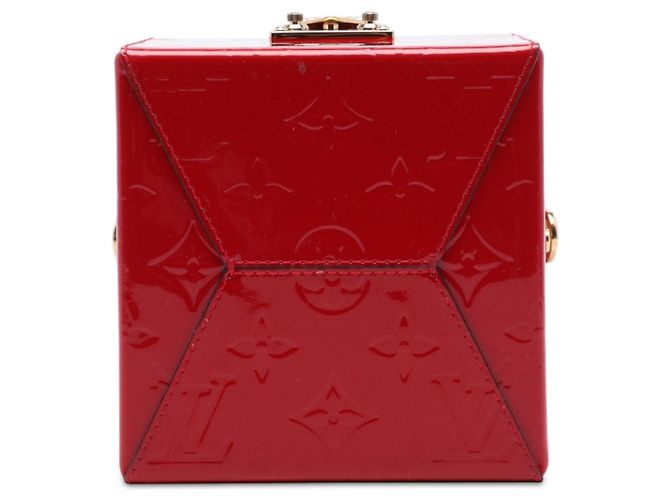Borsa Vanity Box Bleecker Louis Vuitton Monogram Vernis rossa Rosso - vista 3