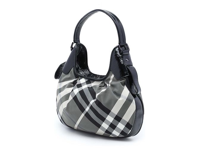 Borsa Brooklyn Hobo in nylon Gray Burberry Beat Check Grigio - vista 2