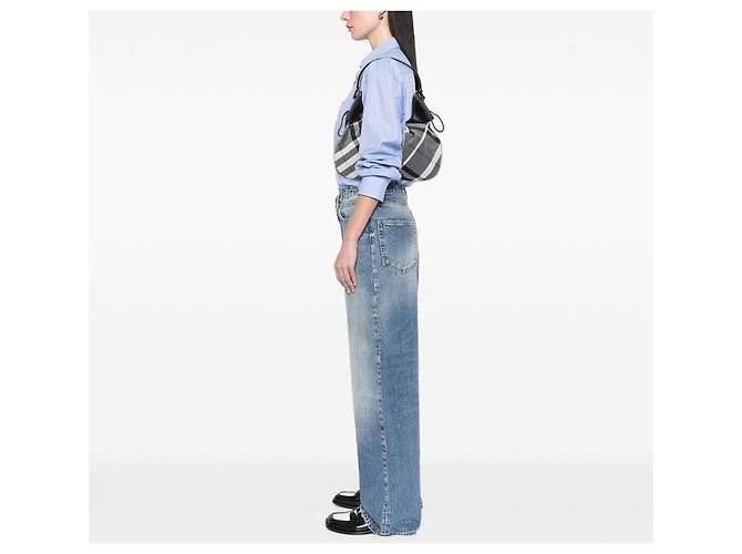 Borsa Brooklyn Hobo in nylon Gray Burberry Beat Check Grigio - vista 6