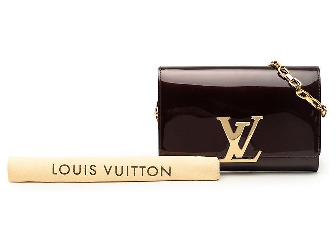 Borsa a tracolla Louis Vuitton Vernis Louise Chain MM rossa Rosso - vista 7