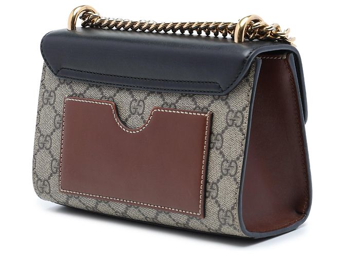 Borsa a Tracolla Gucci Small GG Supreme Padlock Nera Nero - vista 2
