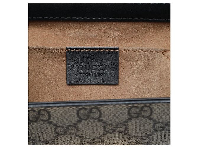 Borsa a Tracolla Gucci Small GG Supreme Padlock Nera Nero - vista 5