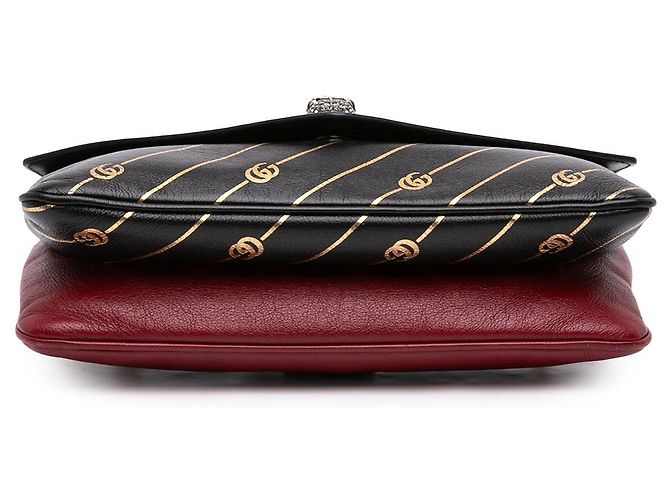 Borsa Red Gucci Medium Leather Double Thiara Satchel Rosso - vista 3