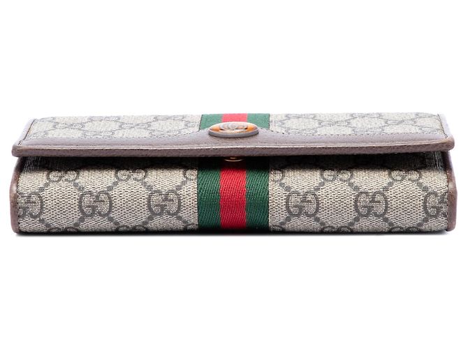 Borsa a tracolla Gucci GG Supreme Web Ophidia Wallet on Chain Beige - vista 3