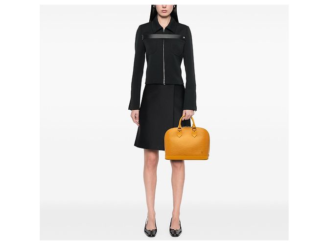 Borsa Louis Vuitton Epi Alma PM Gialla Giallo - vista 7