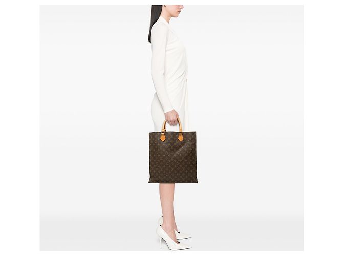 Borsa Tote Louis Vuitton Monogram Sac Plat Marrone - vista 6