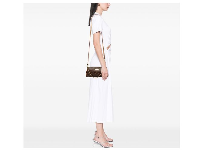 Borsa Satchel Louis Vuitton Monogram Eva Marrone - vista 7