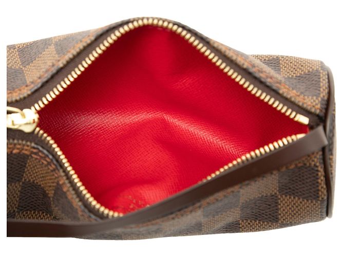 Borsa a mano Louis Vuitton Damier Ebene Papillon Pochette Marrone - vista 4