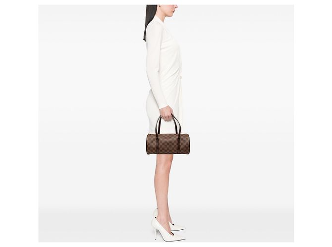 Borsa a mano Louis Vuitton Damier Ebene Papillon 30 Marrone - vista 7
