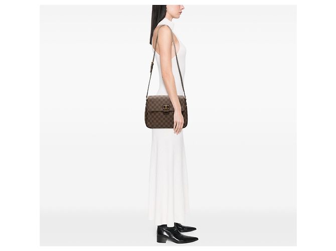 Borsa a tracolla Louis Vuitton Damiere Ebene Besace Rosebery Marrone - vista 9