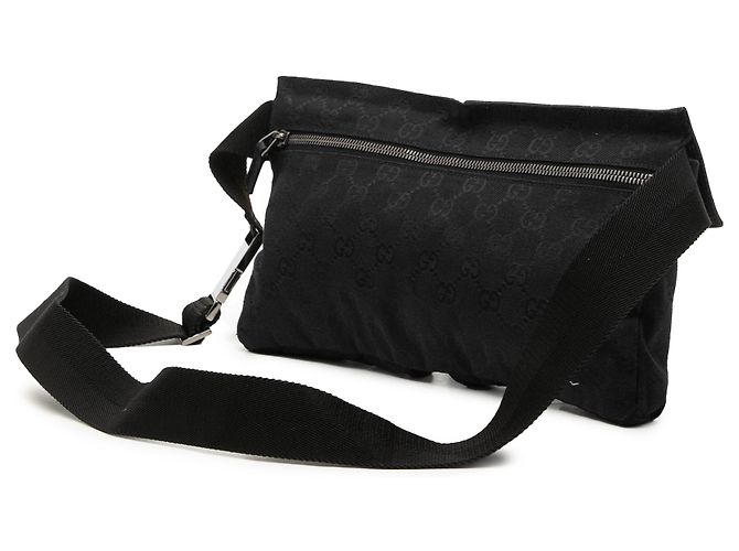 Borsetta cintura Gucci GG Canvas con doppia tasca, nera Nero - vista 2