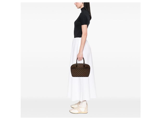 Borsa a Mano Louis Vuitton Damier Ebene Sarria Horizontal Marrone - vista 7