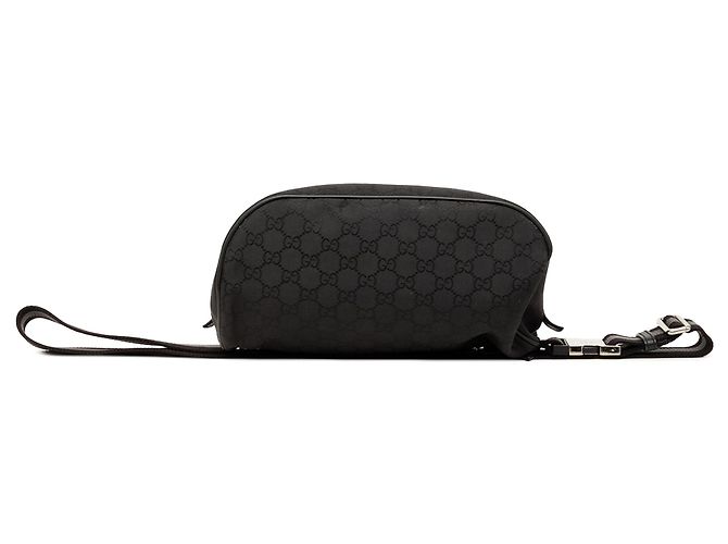Borsetta cintura Gucci GG in nylon nero con banda Web - vista 3