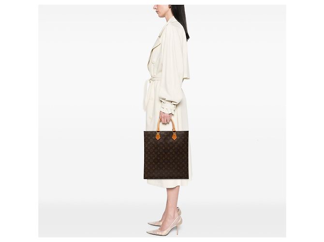 Borsa Tote Louis Vuitton Monogram Sac Plat Marrone - vista 6