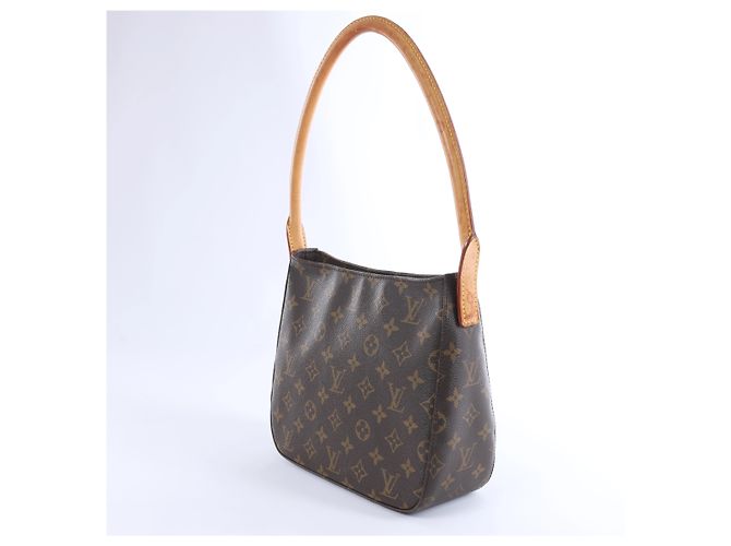 Borsa a tracolla Louis Vuitton Monogram Looping MM in Brown Beige - vista 4