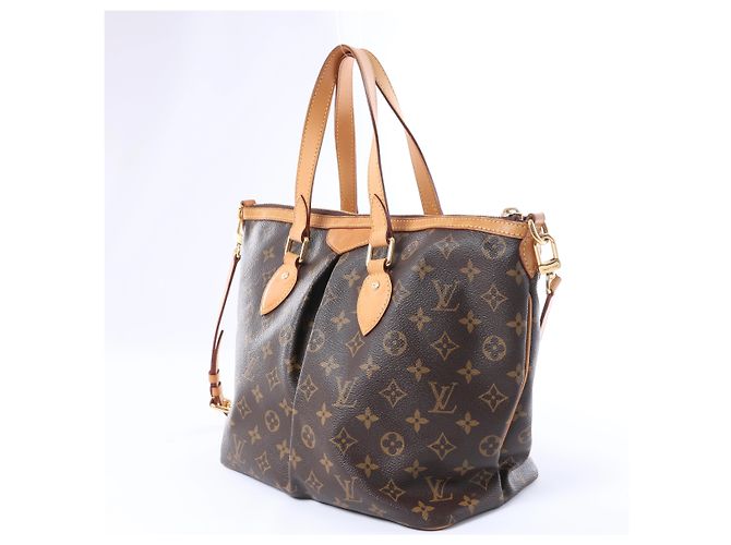 Borsa Louis Vuitton Palermo Monogram PM in marrone - vista 8