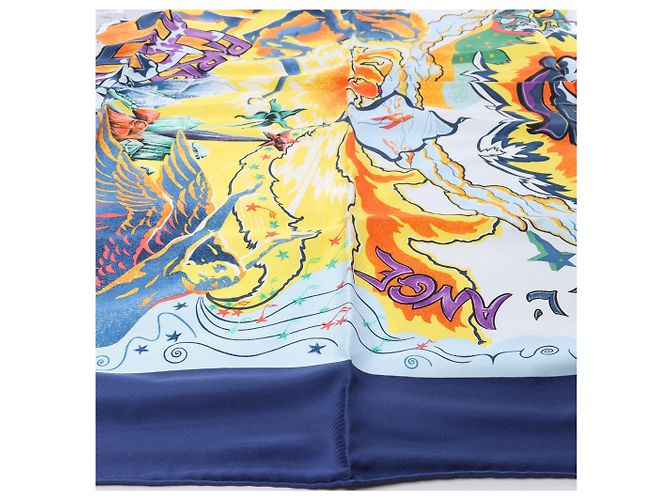 Hermès Carré 90 "THE ALFEE AUBE" Seidentuch in Navy Blue Marineblau - Ansicht 5