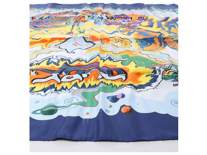 Hermès Carré 90 "THE ALFEE AUBE" Seidentuch in Navy Blue Marineblau - Ansicht 6