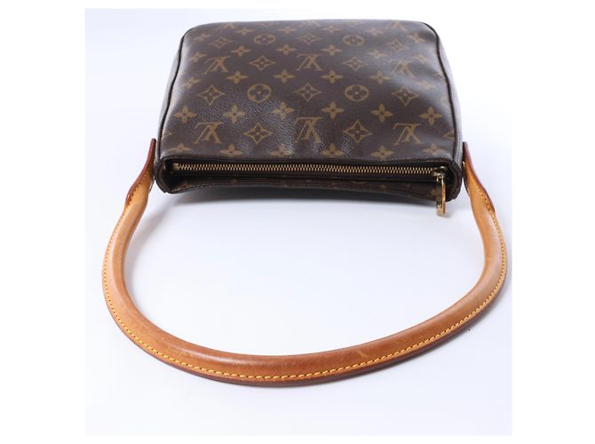 Borsa a tracolla Louis Vuitton Looping Monogram MM Marrone Beige - vista 7