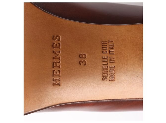 Hermès HERMES Kelly Lederpumps in Braun, Größe 38 EU - Ansicht 12