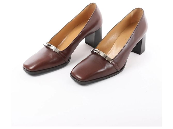 Hermès HERMES Kelly Lederpumps in Braun, Größe 38 EU - Ansicht 2