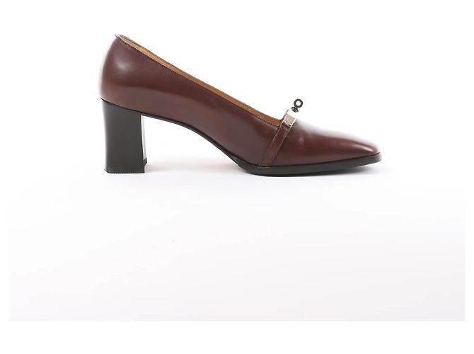 Hermès HERMES Kelly Lederpumps in Braun, Größe 38 EU - Ansicht 3