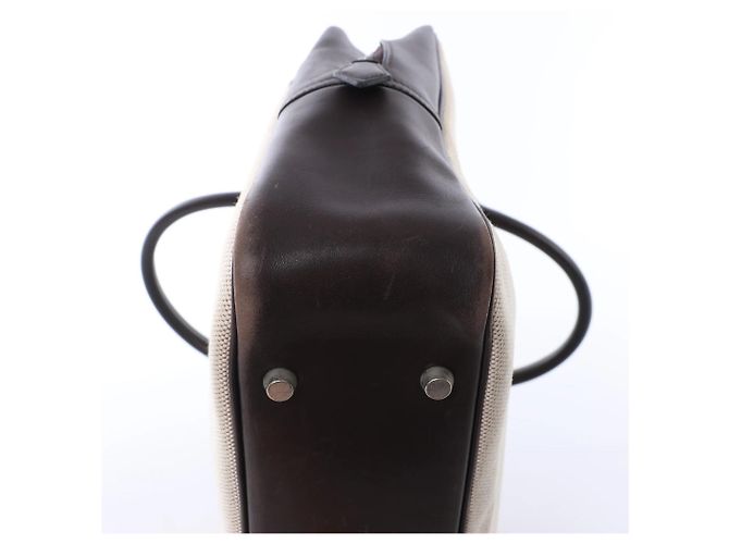 Hermès HERMES Plume Dog 38 Toile H & Leather in Beige×Brown F: 2002 - vista 11