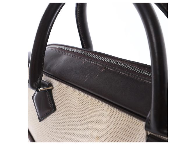 Hermès HERMES Plume Dog 38 Toile H & Leather in Beige×Brown F: 2002 - vista 4