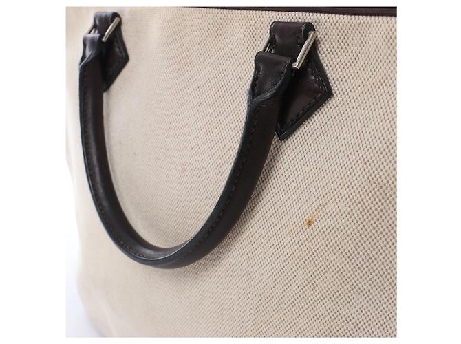 Hermès HERMES Plume Dog 38 Toile H & Leather in Beige×Brown F: 2002 - vista 9