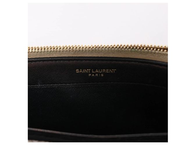 Autre Marque Borsa a tracolla Saint Laurent Paris Kate Small Tassel in glitter argento Nero - vista 13