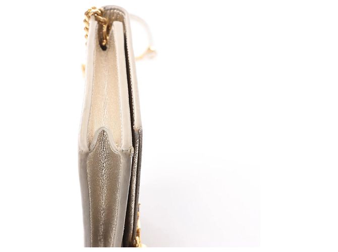 Autre Marque Borsa a tracolla Saint Laurent Paris Kate Small Tassel in glitter argento Nero - vista 9