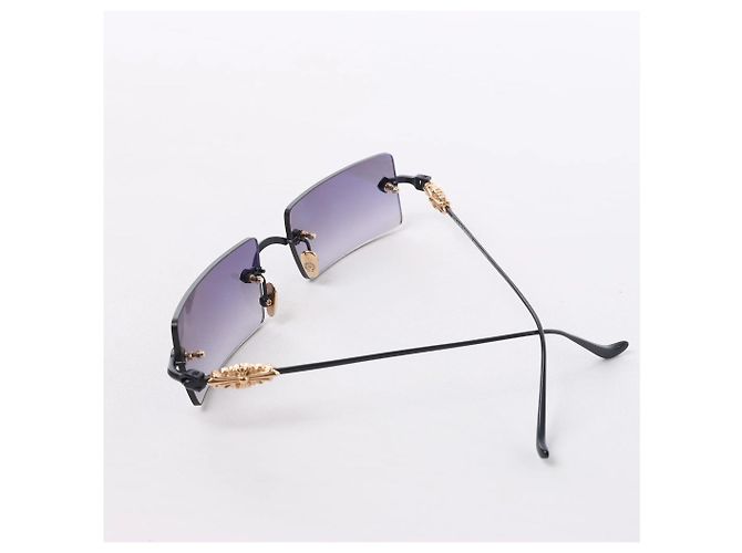 Gafas de sol Chrome Hearts HELLZ BELLZ chapadas en oro en Gray Metálico - vista 10