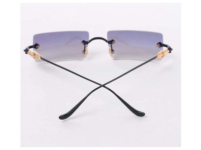 Gafas de sol Chrome Hearts HELLZ BELLZ chapadas en oro en Gray Metálico - vista 9