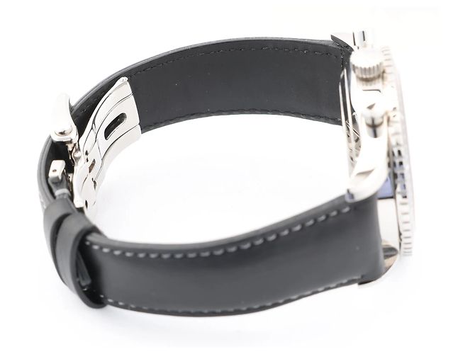 Zénith Zenith Chronometro TIPO CP-2 03.2240.4069 SS x Leather AT Watch with Black Dial Navy blue - view 8