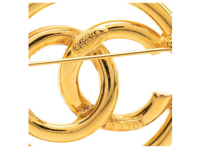 Spilla vintage Chanel Coco Mark placcata oro D'oro - vista 3