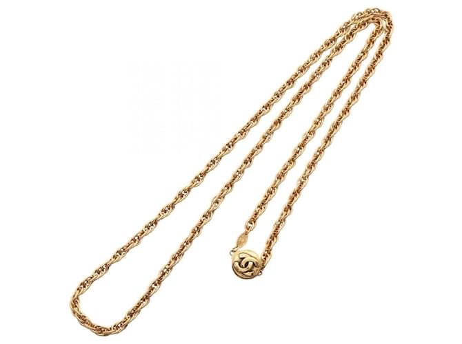 Collana lunga Chanel Coco Mark placcata oro D'oro - vista 2