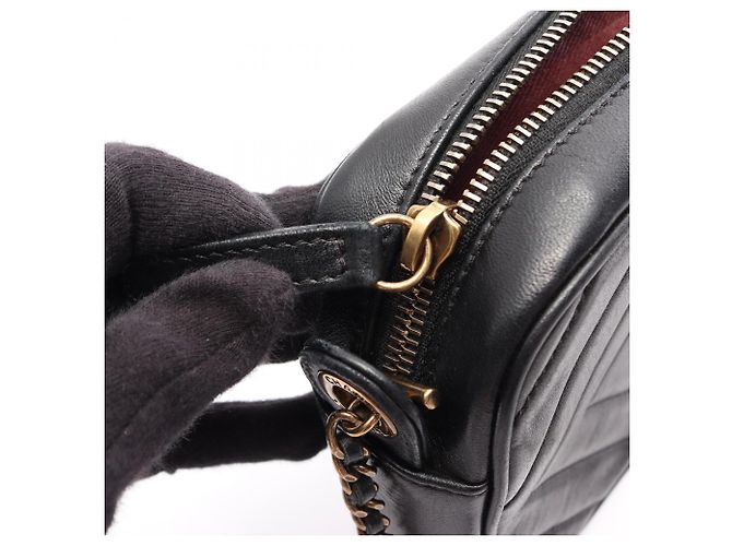 Borsa a tracolla Chanel Coco Mark Diamond Stitch Nero - vista 12