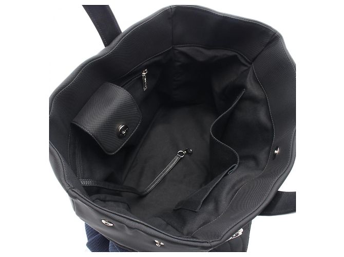 Borsa Tote Chanel Paris Biarritz Nero Blu navy - vista 3