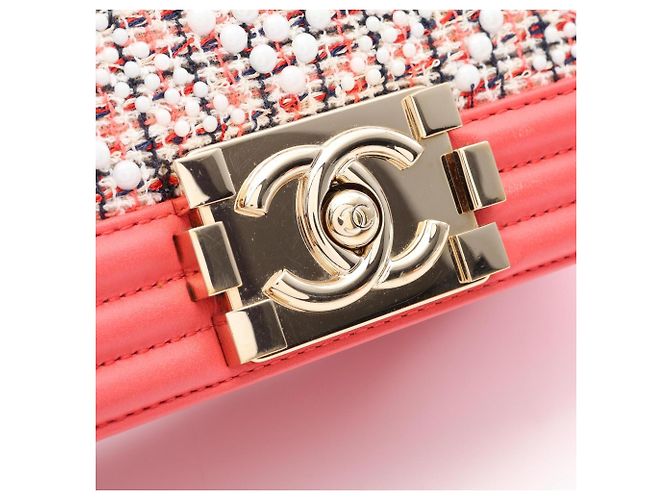 Borsa a tracolla Chanel Boy Small Rosa Bianco Multicolore - vista 11