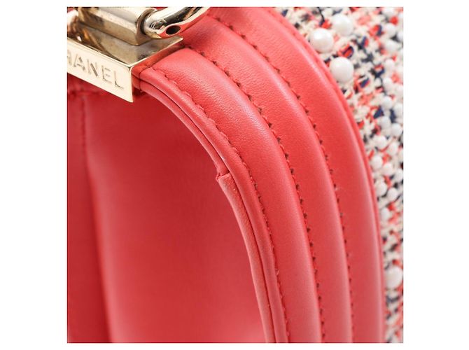 Borsa a tracolla Chanel Boy Small Rosa Bianco Multicolore - vista 6