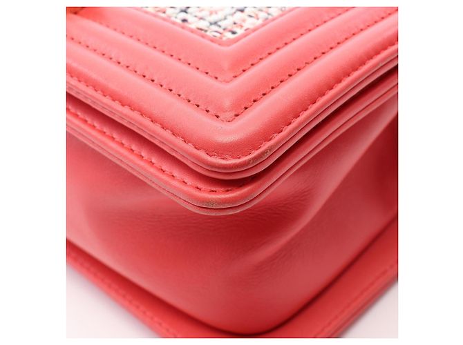 Borsa a tracolla Chanel Boy Small Rosa Bianco Multicolore - vista 9
