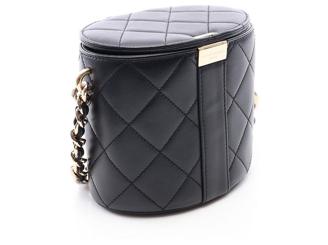 Borsa a tracolla Chanel Matelassé in pelle d'agnello nera Nero - vista 2