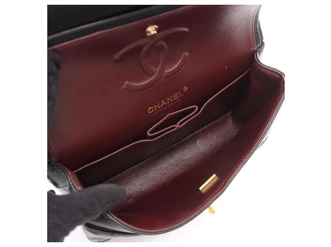 Borsa a tracolla Chanel Matelassé Double Flap Nero - vista 3