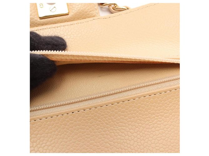 Timeless Borsa a tracolla Chanel Matelassé Double Flap Beige - vista 6