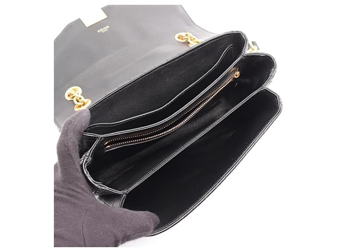 Céline Borsa a tracolla Celine C Medium Nero - vista 3